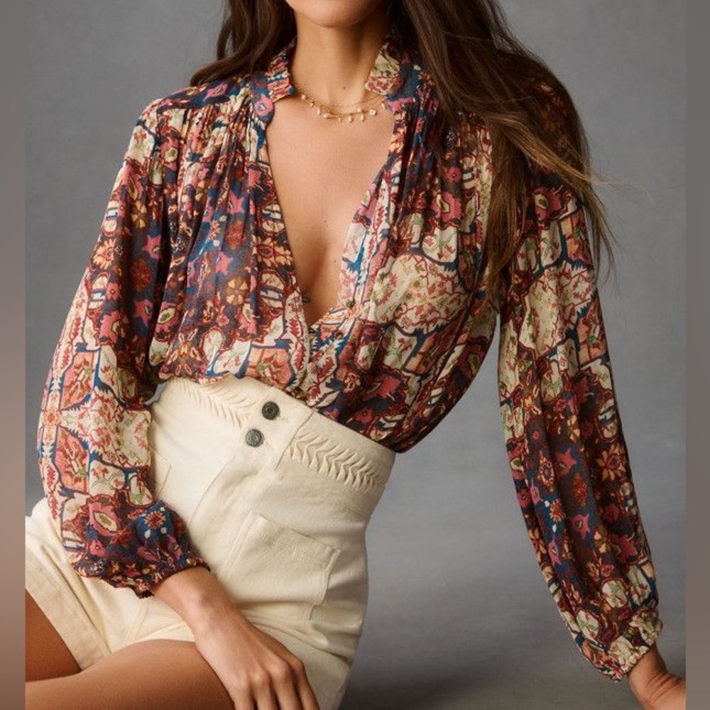NWOT Anthropologie flowy blouse size XXS